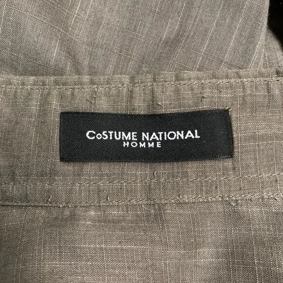 CoSTUME NATIONAL Size M Taupe Cotton Blend Tuxedo Long Sleeve Shirt